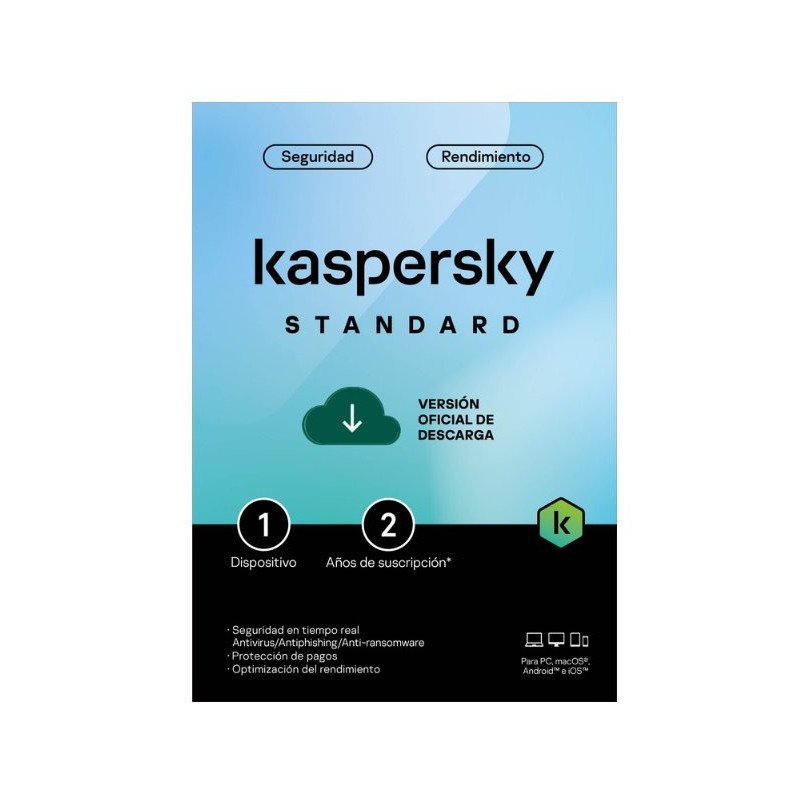 Kaspersky Standard 1 Dispositivo 2 años Base Descarga electronica